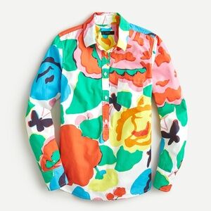 J. Crew Multicolor Floral wowen's Shirt